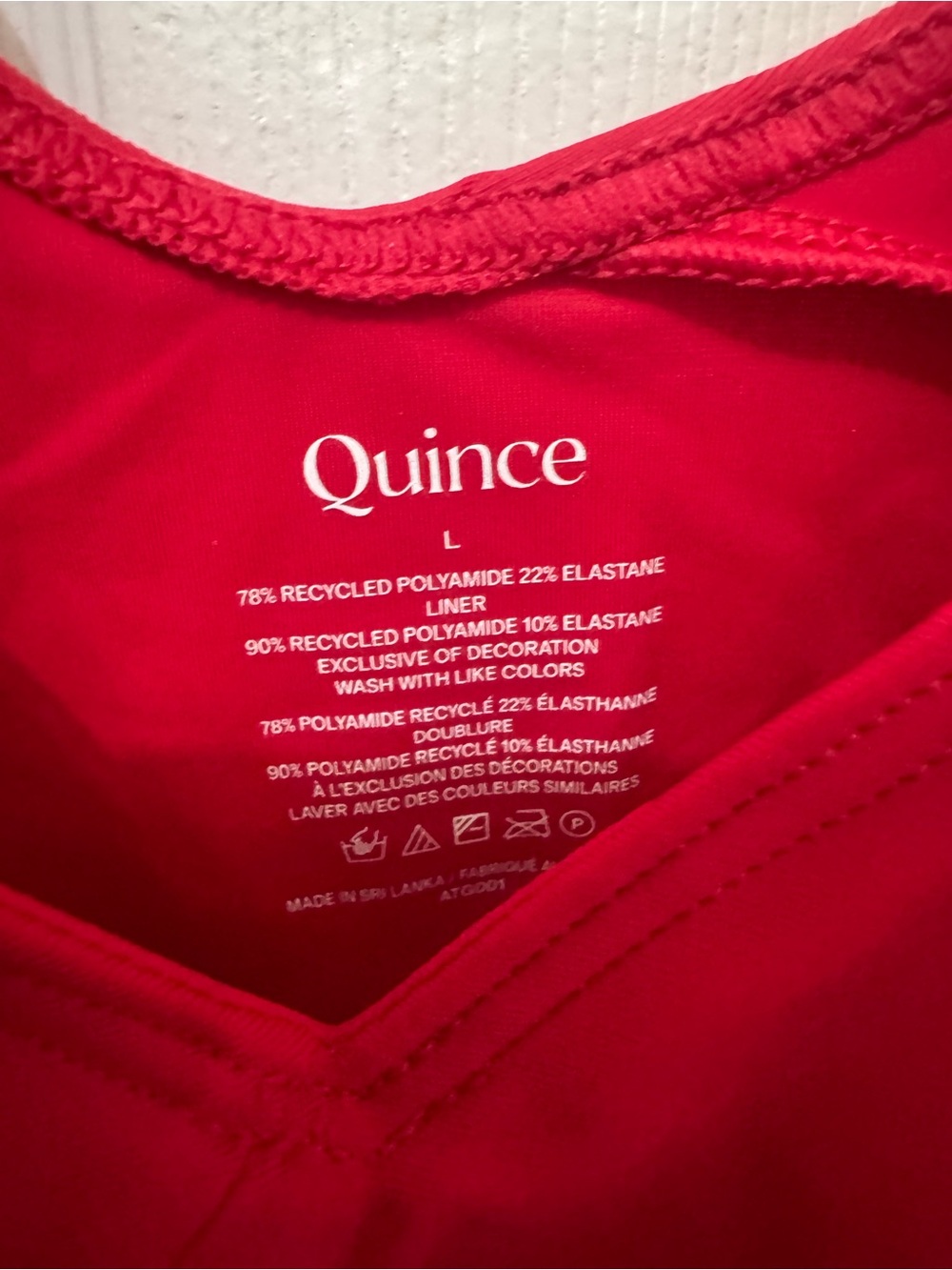 Quince Italian Maternity Wrap One Piece Swimsuit Red Large - Picture 5 of 5
